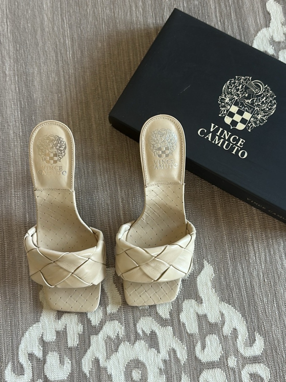 Vince Camuto Cream Braided Slide Mules